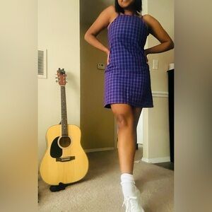 Vintage Purple Plaid Dress
